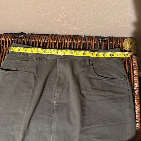 Jessica London Denim Maxi Skirt 4 Pocket Size 12W Ladies Dark Green - Picture 6 of 7